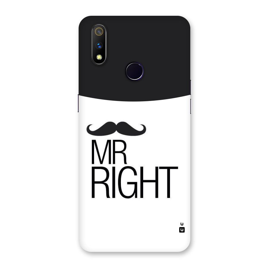 Mr. Right Moustache Back Case for Realme 3 Pro