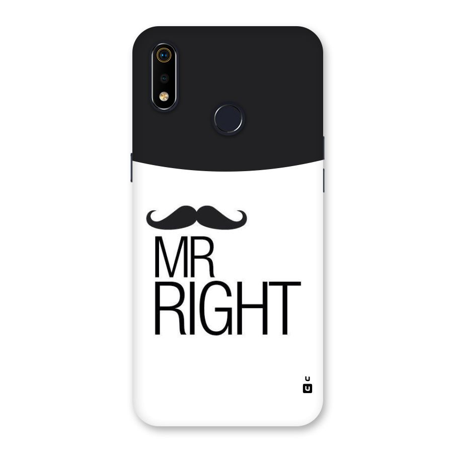 Mr. Right Moustache Back Case for Realme 3i