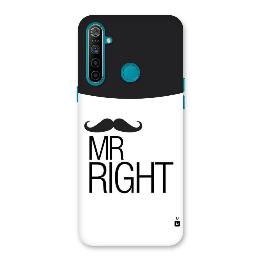 Mr. Right Moustache Back Case for Realme 5i