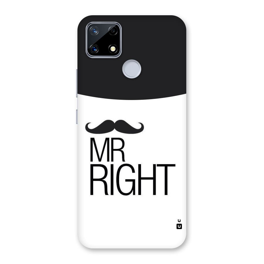 Mr. Right Moustache Back Case for Realme Narzo 20