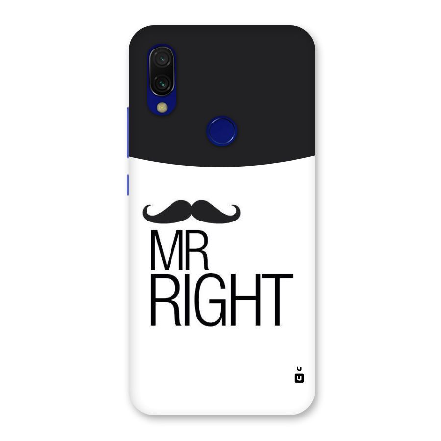 Mr. Right Moustache Back Case for Redmi 7