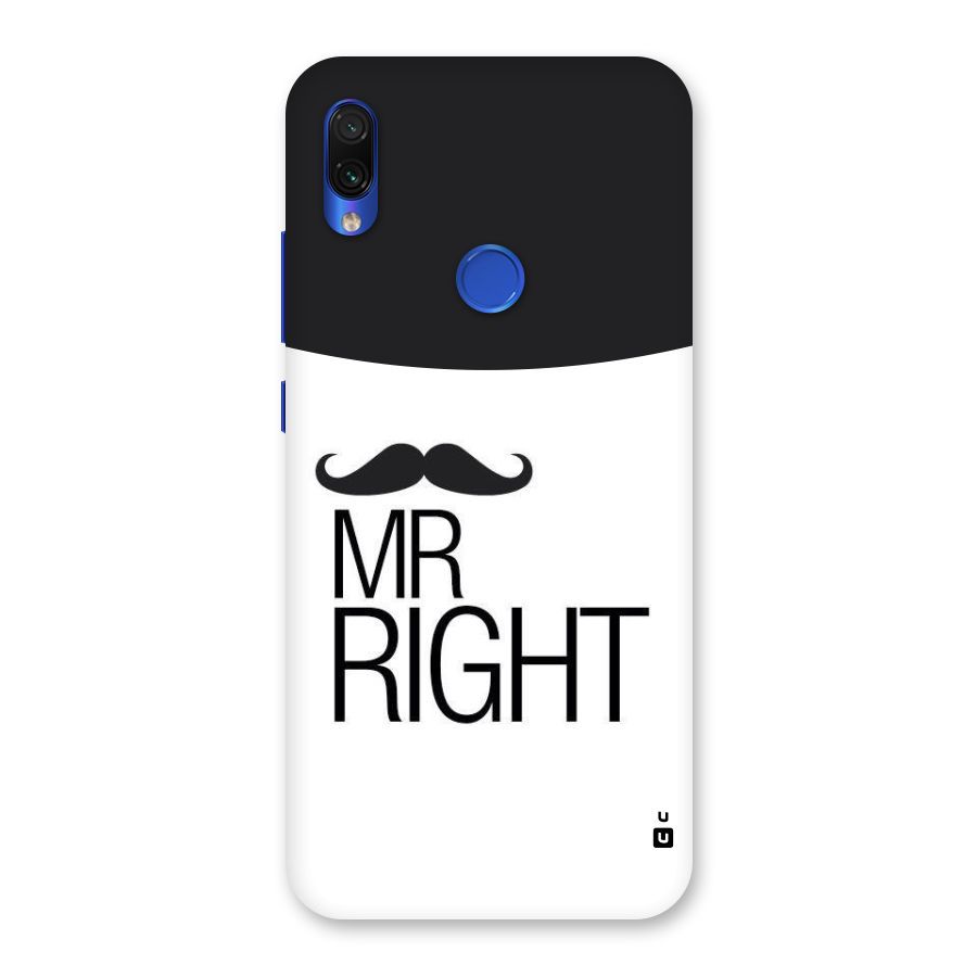 Mr. Right Moustache Back Case for Redmi Note 7S