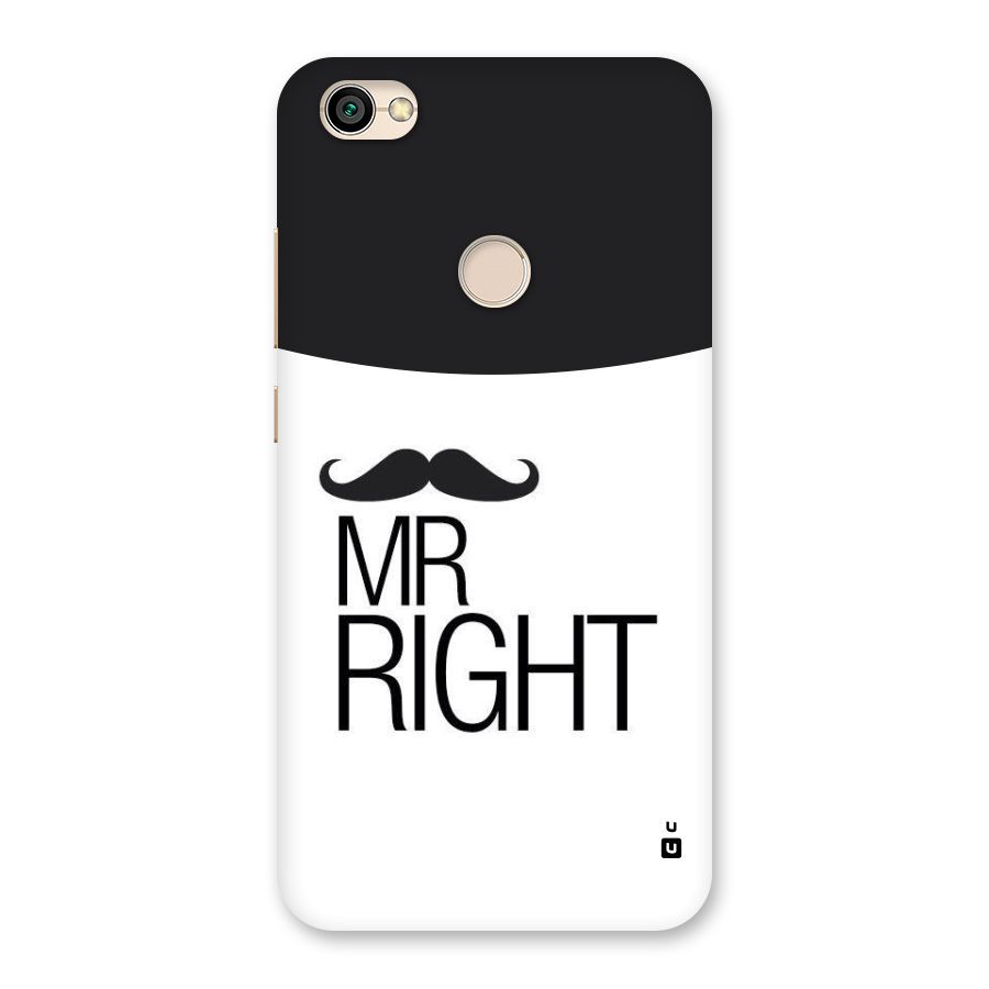 Mr. Right Moustache Back Case for Redmi Y1 2017