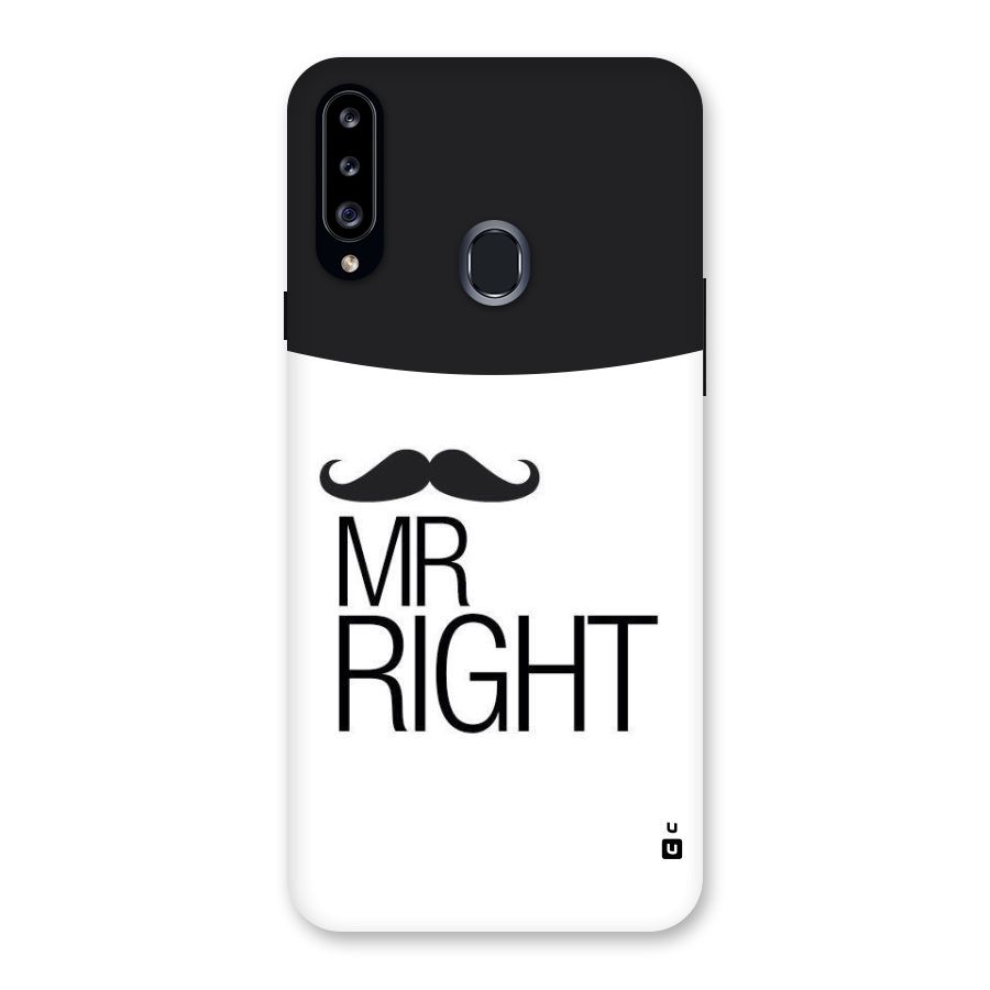 Mr. Right Moustache Back Case for Samsung Galaxy A20s