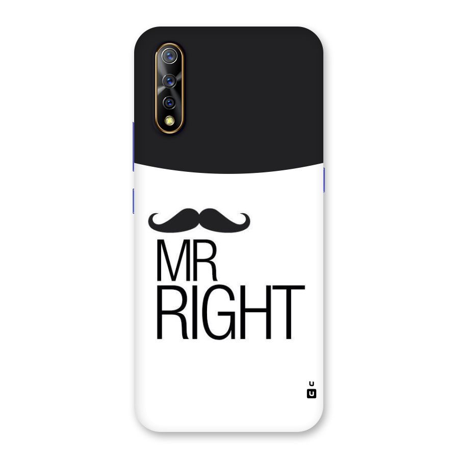 Mr. Right Moustache Back Case for Vivo S1