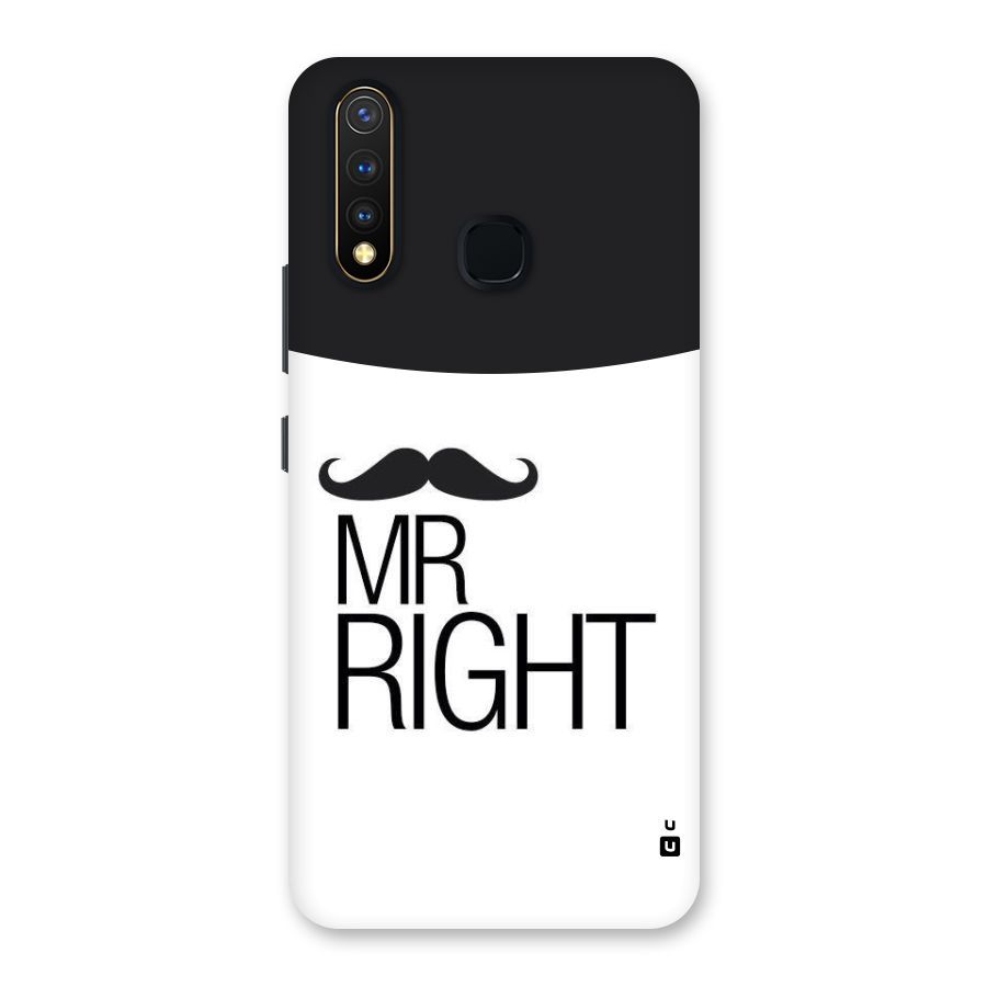 Mr. Right Moustache Back Case for Vivo U20