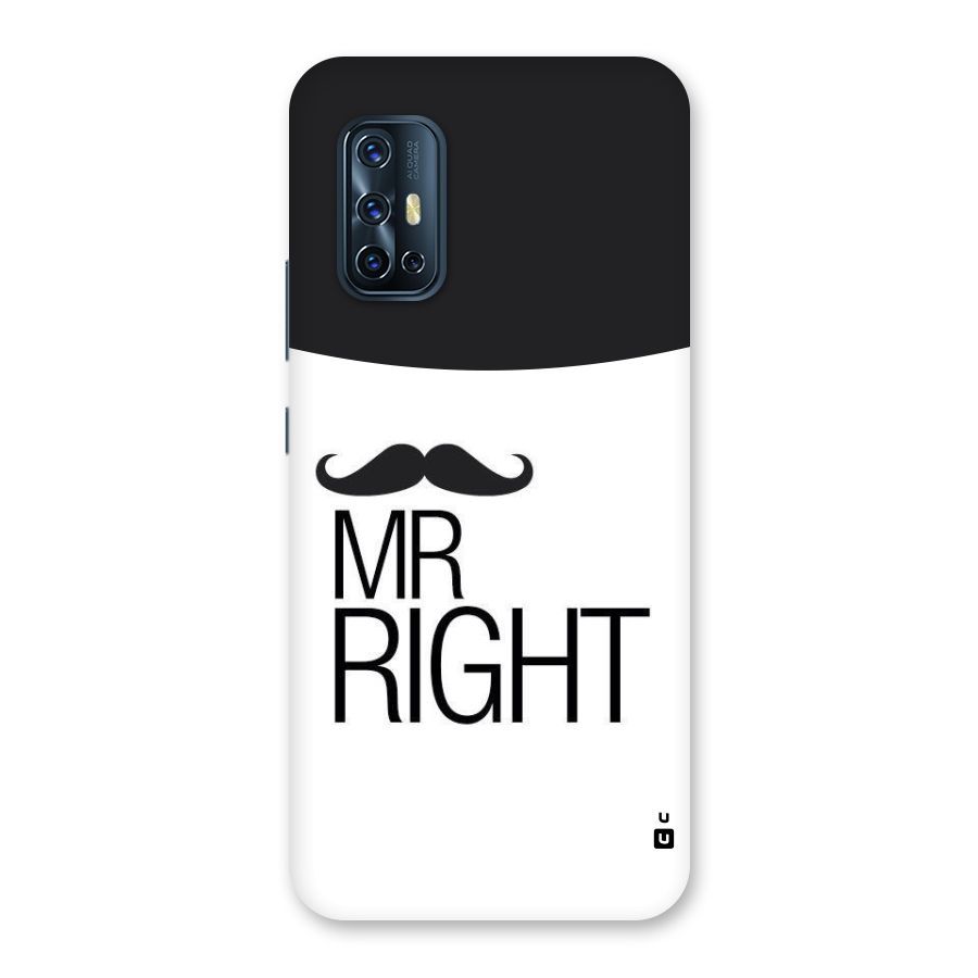 Mr. Right Moustache Back Case for Vivo V17
