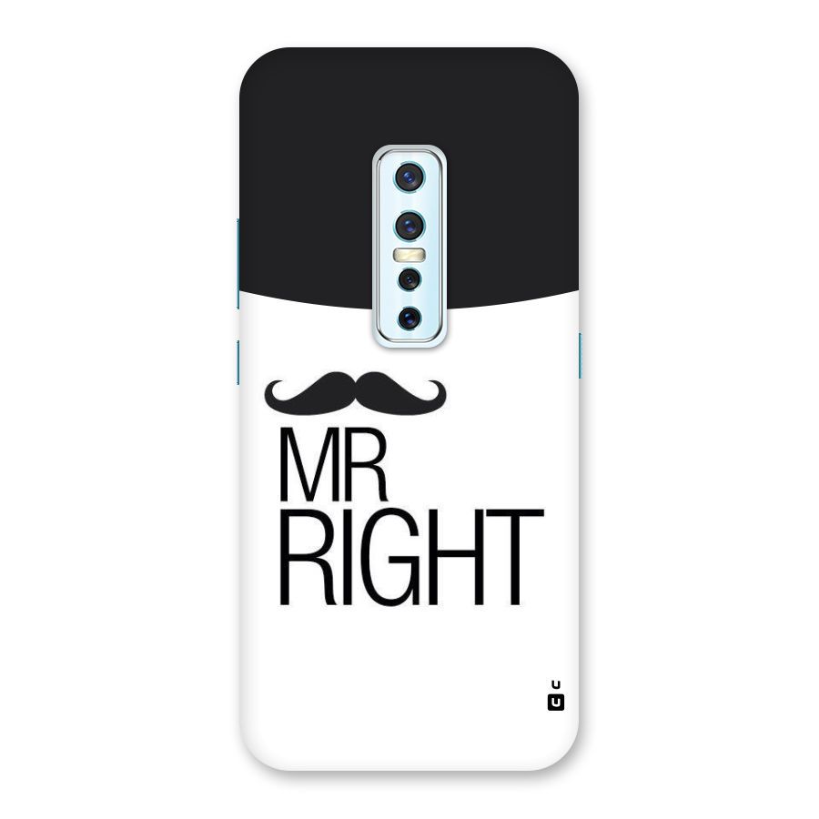 Mr. Right Moustache Back Case for Vivo V17 Pro