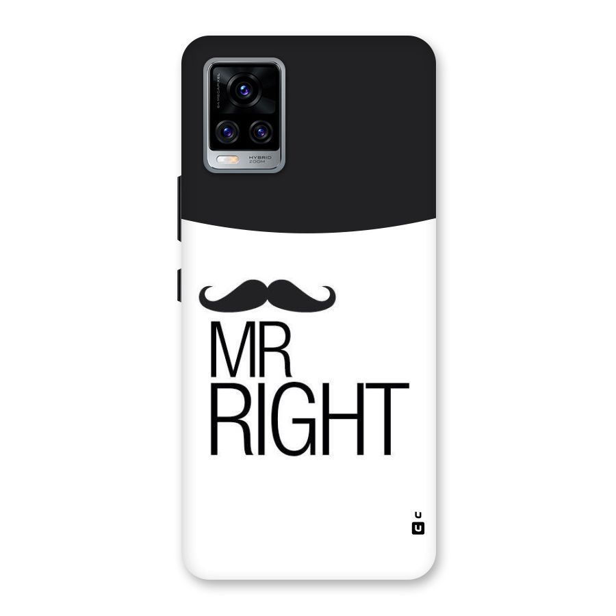 Mr. Right Moustache Back Case for Vivo V20 Pro