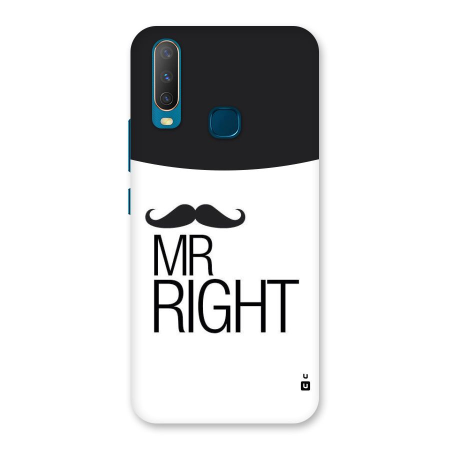 Mr. Right Moustache Back Case for Vivo Y17