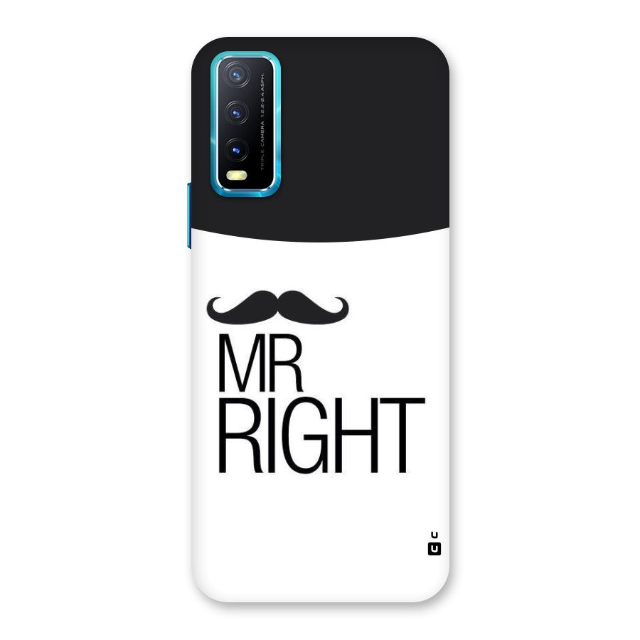 Mr. Right Moustache Back Case for Vivo Y20A