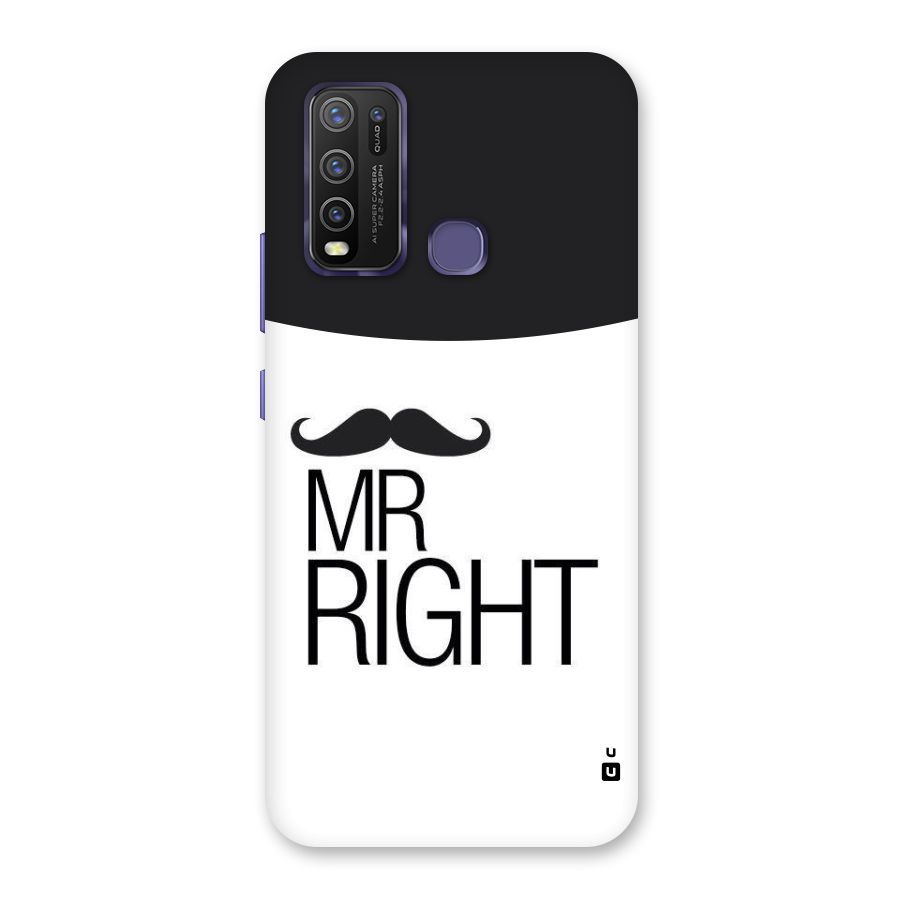 Mr. Right Moustache Back Case for Vivo Y50