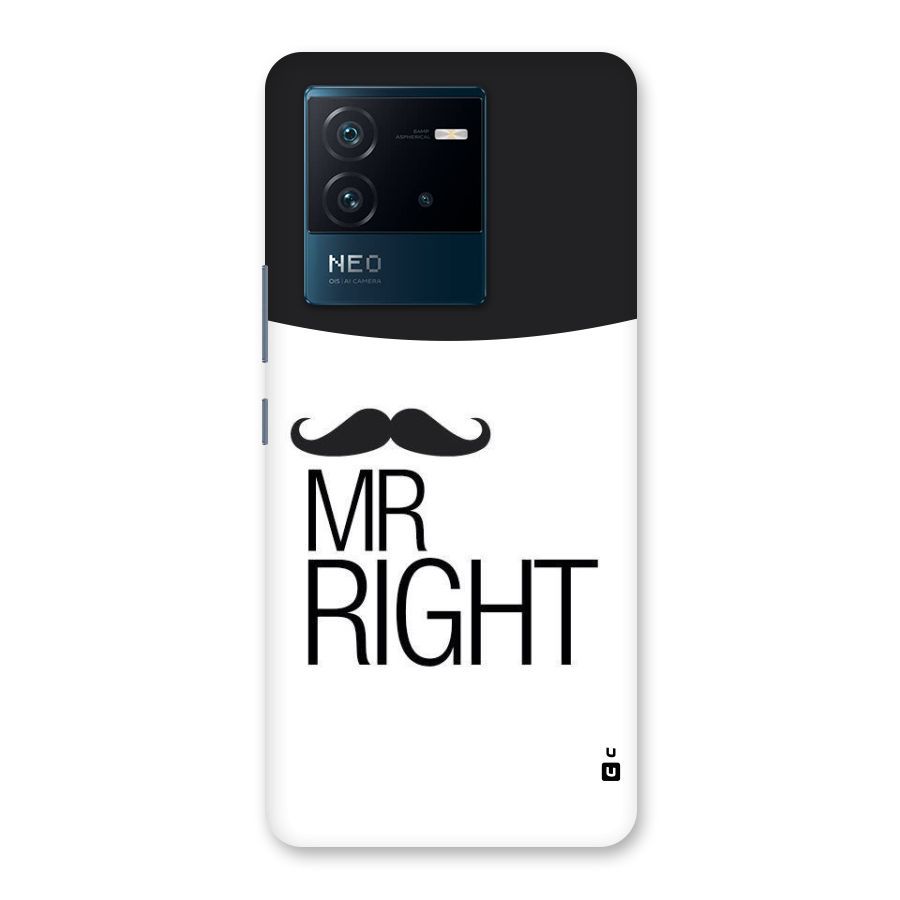 Mr. Right Moustache Back Case for Vivo iQOO Neo 6 5G
