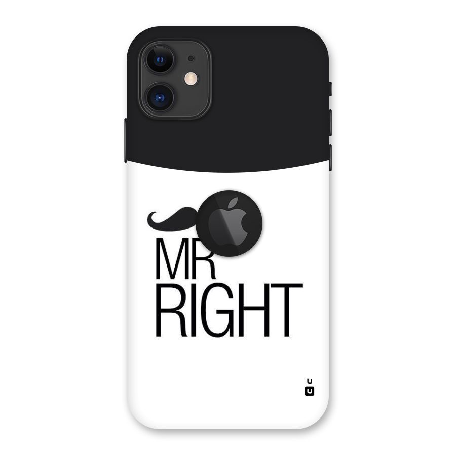 Mr. Right Moustache Back Case for iPhone 11 Logo Cut