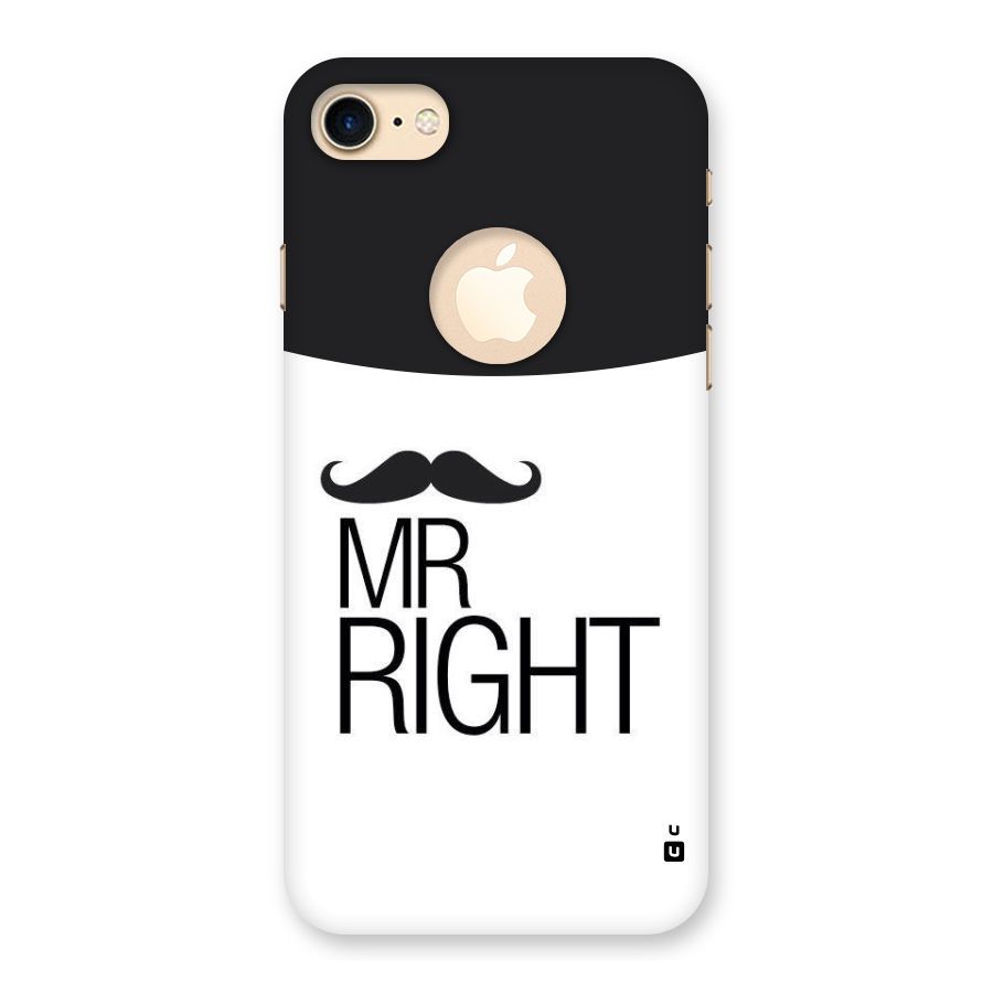 Mr. Right Moustache Back Case for iPhone 8 Logo Cut