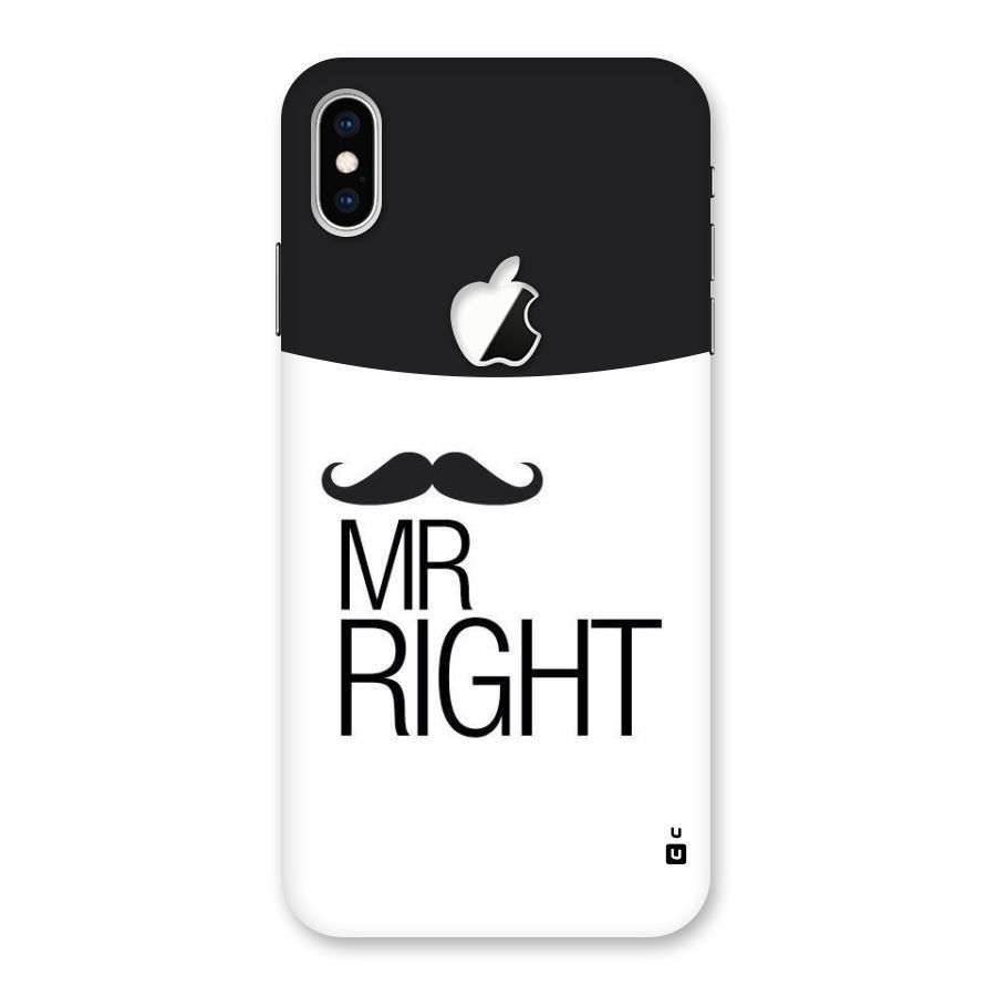 Mr. Right Moustache Back Case for iPhone XS Max Apple Cut