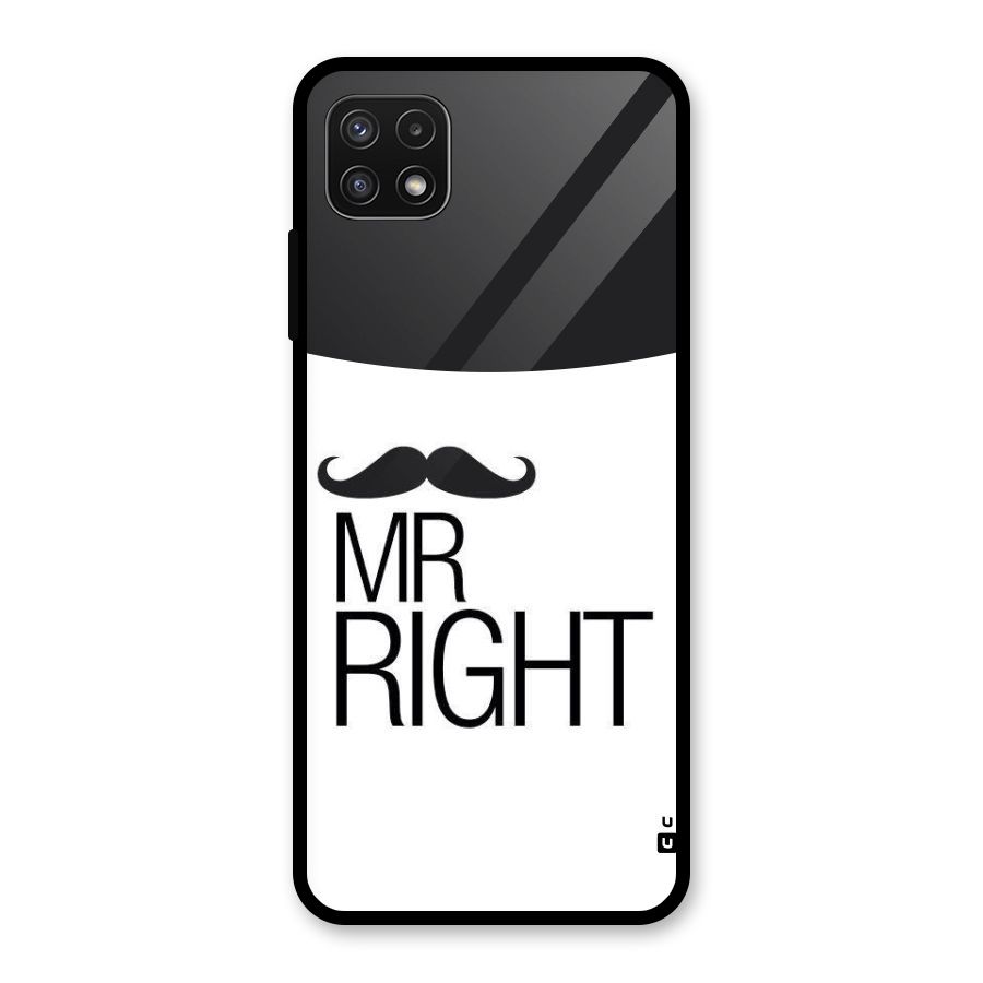 Mr. Right Moustache Glass Back Case for Galaxy A22 5G