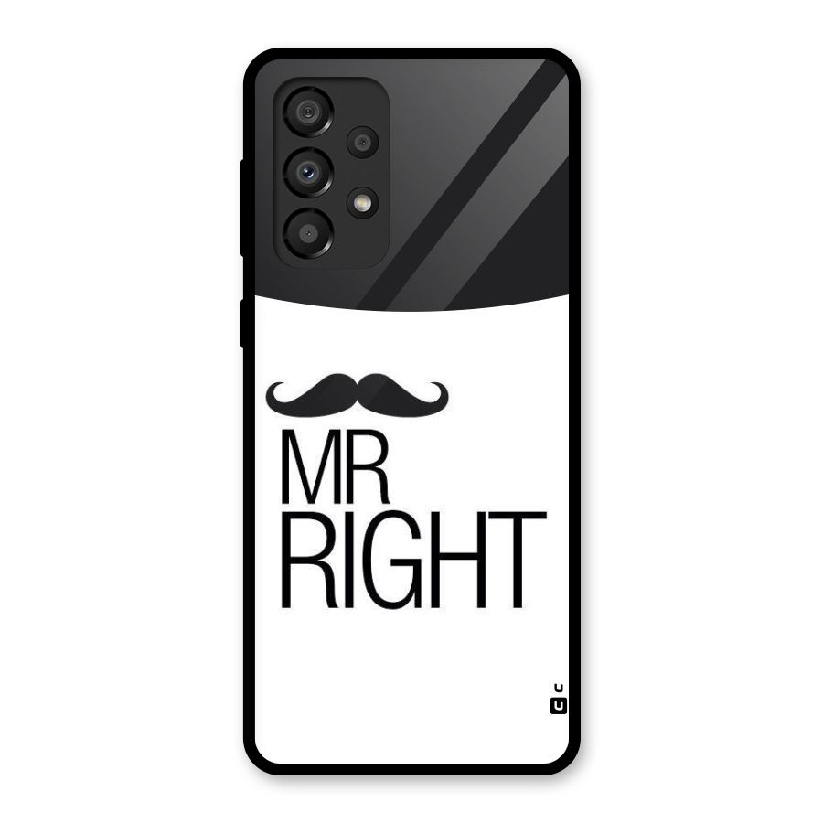 Mr. Right Moustache Glass Back Case for Galaxy A33 5G