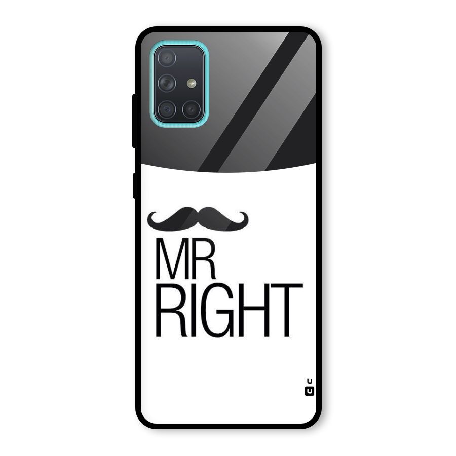 Mr. Right Moustache Glass Back Case for Galaxy A71