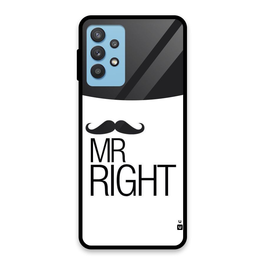 Mr. Right Moustache Glass Back Case for Galaxy M32 5G