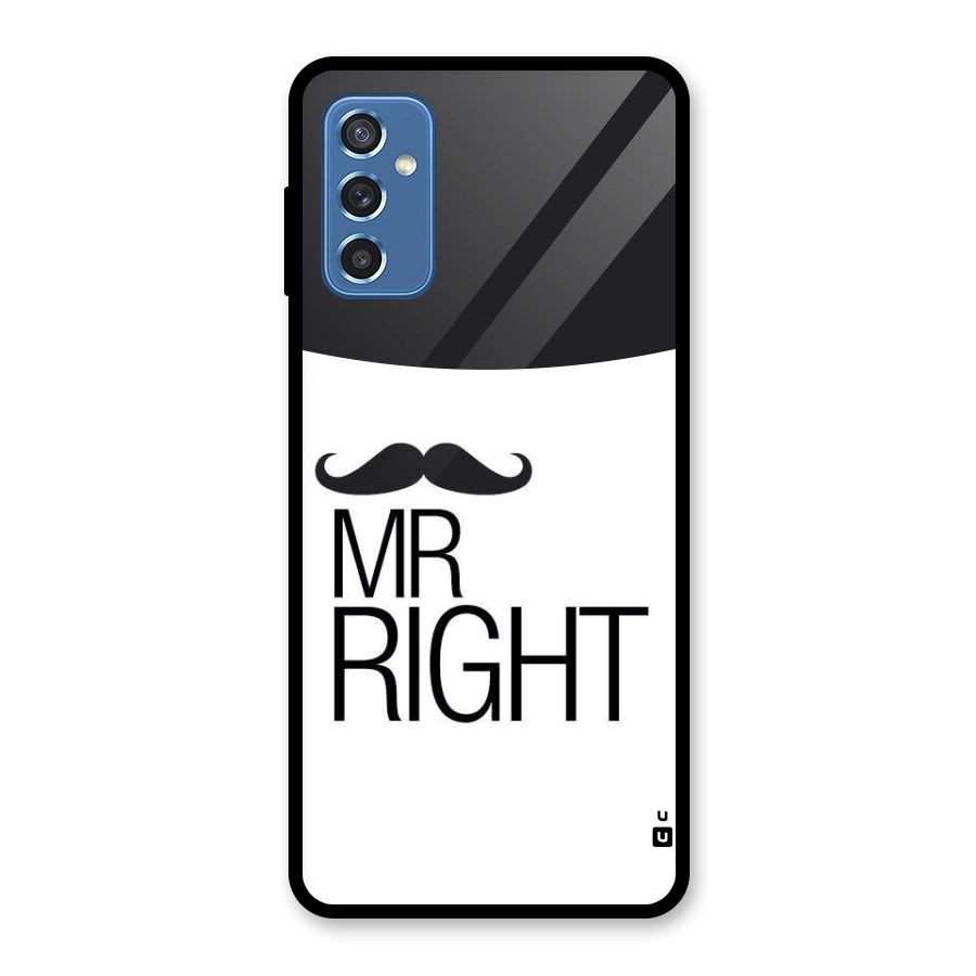 Mr. Right Moustache Glass Back Case for Galaxy M52 5G