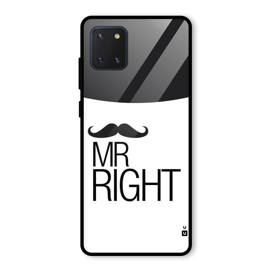 Mr. Right Moustache Glass Back Case for Galaxy Note 10 Lite