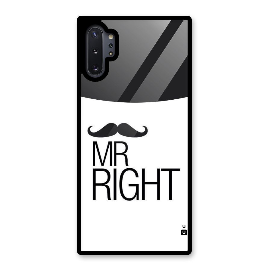 Mr. Right Moustache Glass Back Case for Galaxy Note 10 Plus