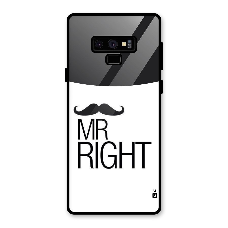 Mr. Right Moustache Glass Back Case for Galaxy Note 9
