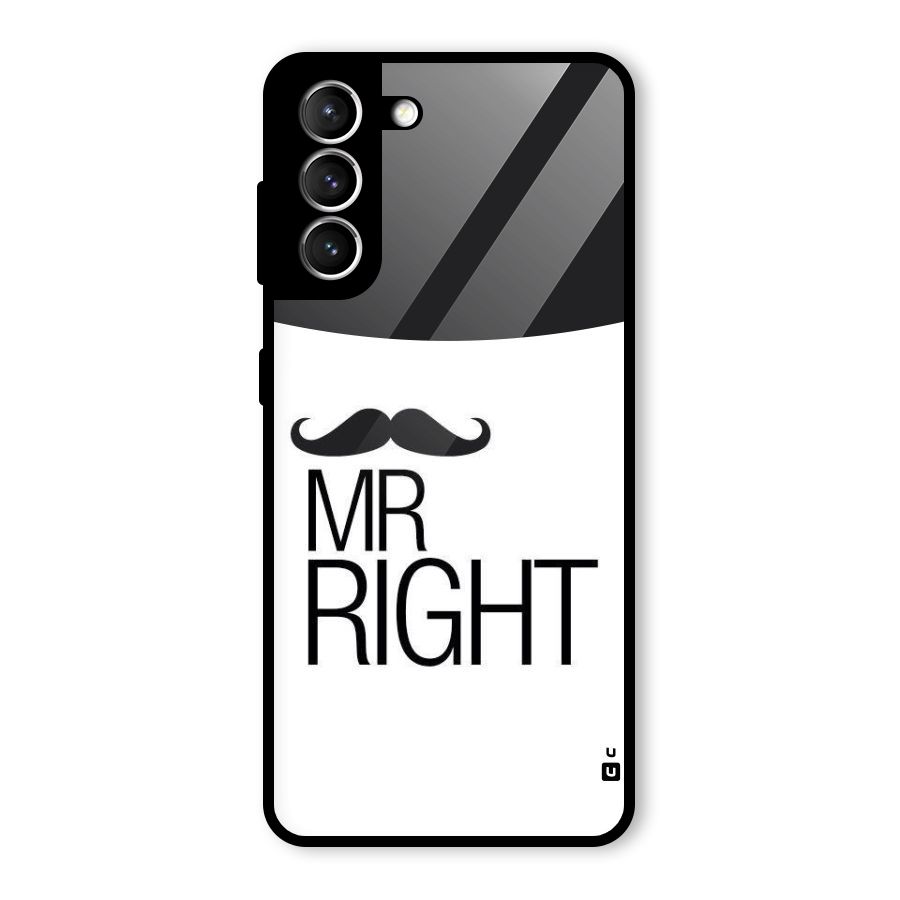 Mr. Right Moustache Glass Back Case for Galaxy S21 5G