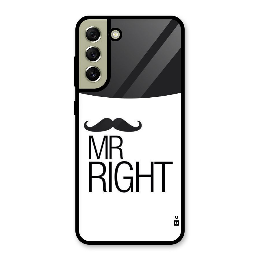 Mr. Right Moustache Glass Back Case for Galaxy S21 FE 5G
