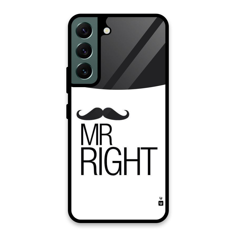Mr. Right Moustache Glass Back Case for Galaxy S22 5G
