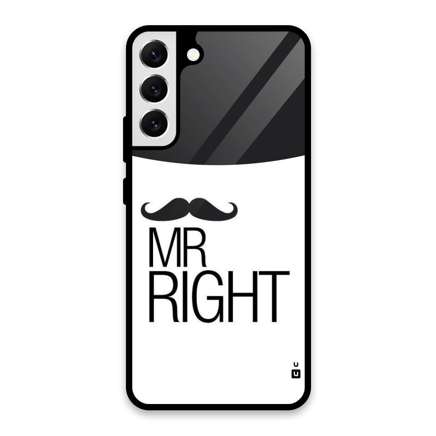 Mr. Right Moustache Glass Back Case for Galaxy S22 Plus 5G
