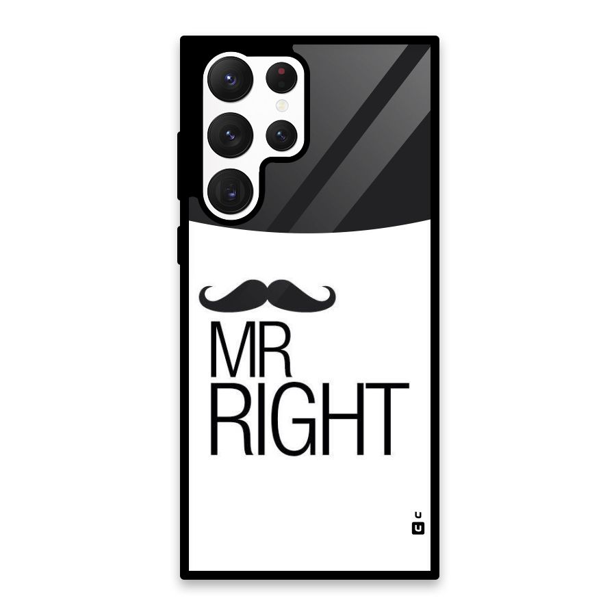 Mr. Right Moustache Glass Back Case for Galaxy S22 Ultra 5G