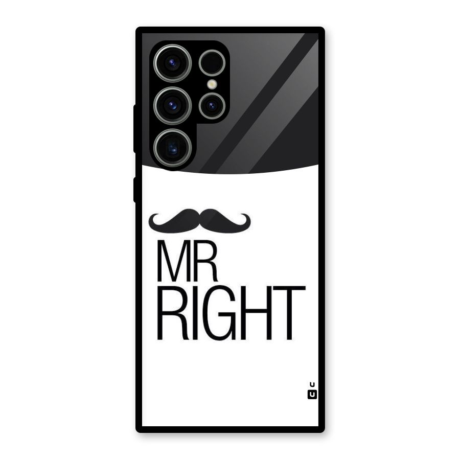 Mr. Right Moustache Glass Back Case for Galaxy S23 Ultra