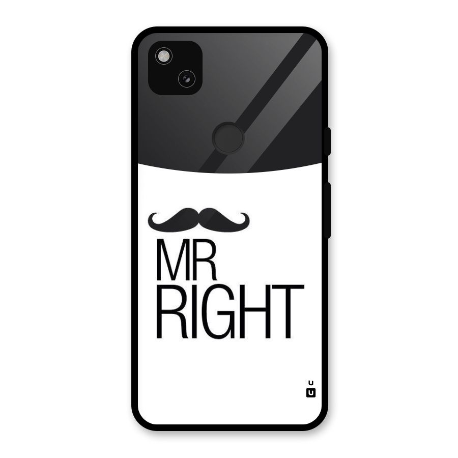 Mr. Right Moustache Glass Back Case for Google Pixel 4a
