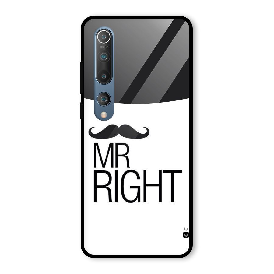 Mr. Right Moustache Glass Back Case for Mi 10