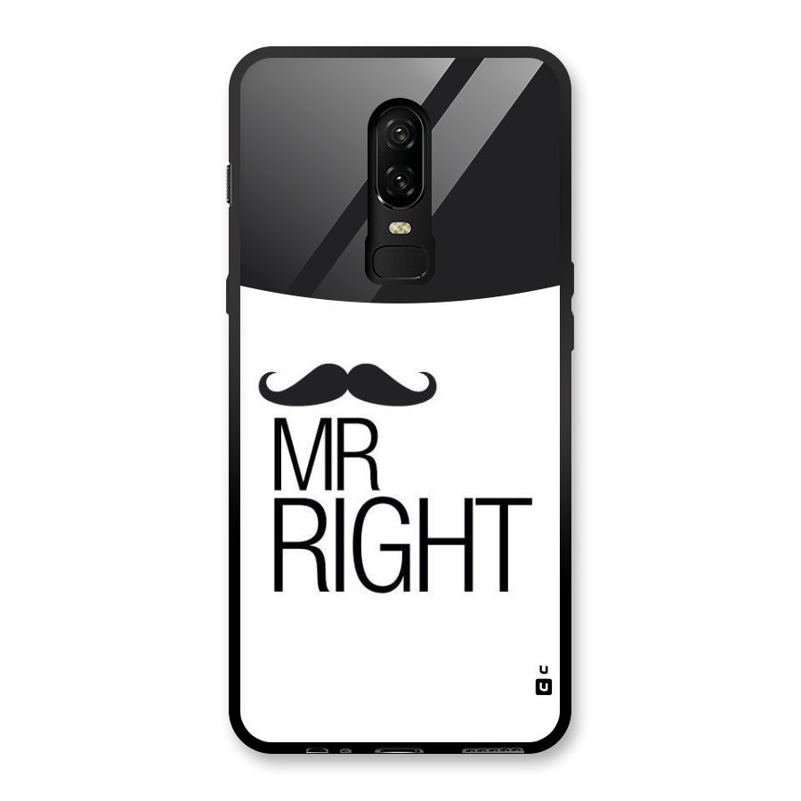 Mr. Right Moustache Glass Back Case for OnePlus 6