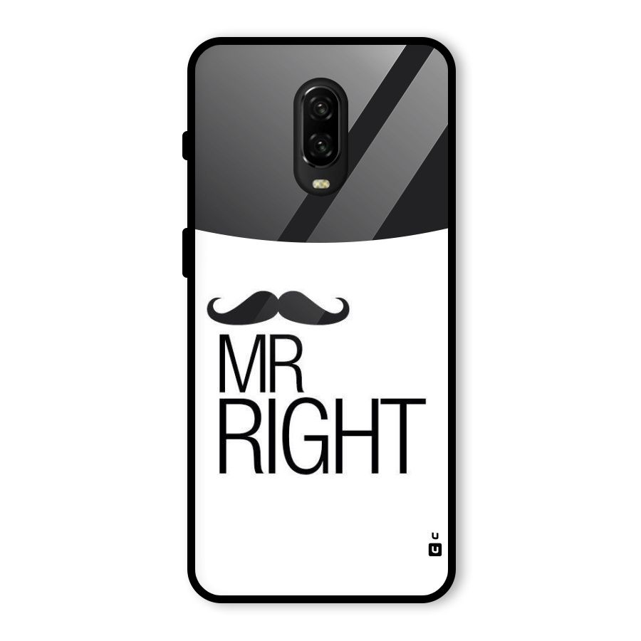 Mr. Right Moustache Glass Back Case for OnePlus 6T