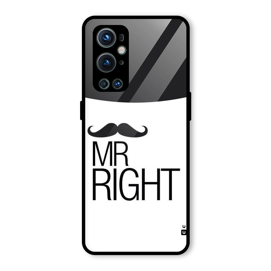 Mr. Right Moustache Glass Back Case for OnePlus 9 Pro
