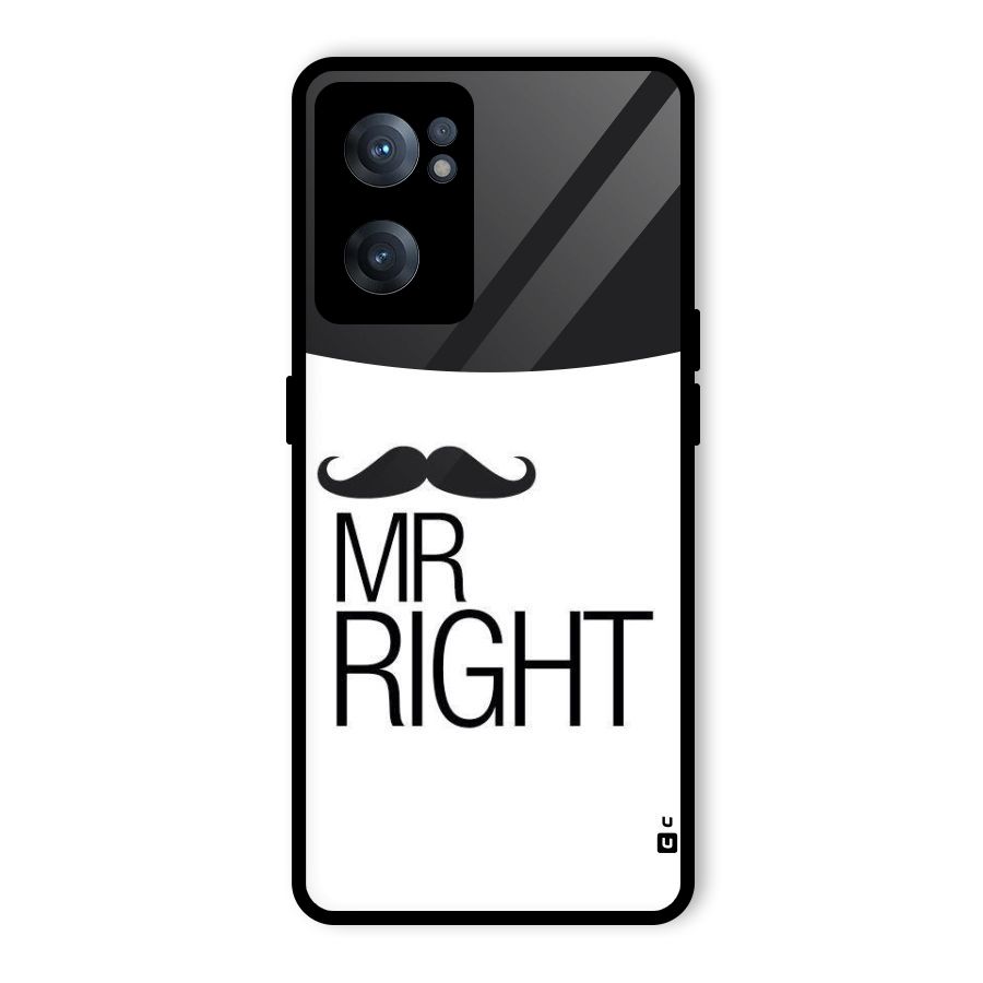 Mr. Right Moustache Glass Back Case for OnePlus Nord CE 2 5G