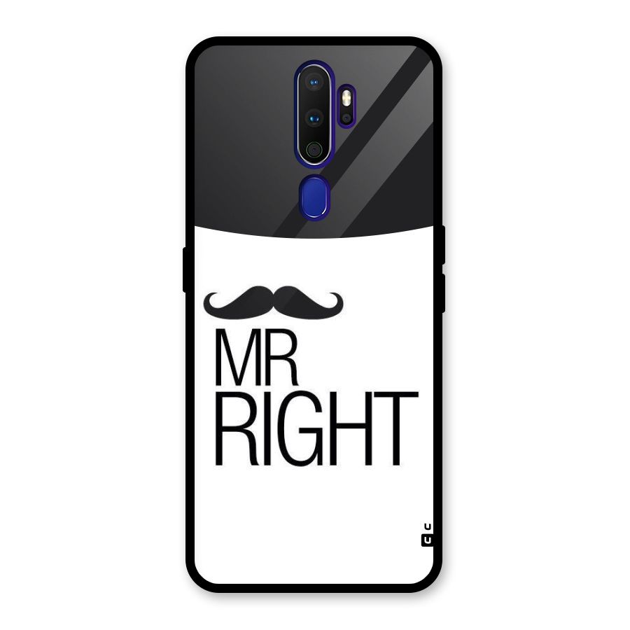 Mr. Right Moustache Glass Back Case for Oppo A9 (2020)