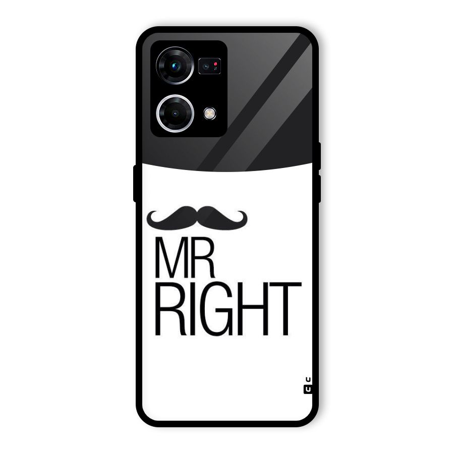 Mr. Right Moustache Glass Back Case for Oppo F21 Pro 5G