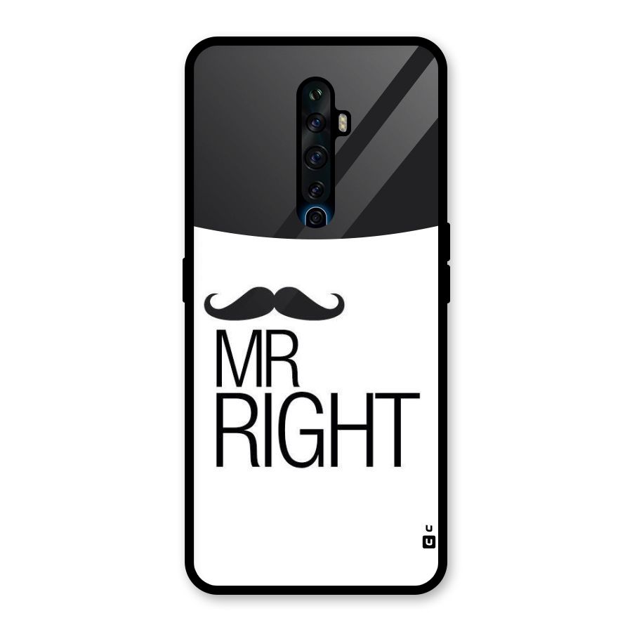 Mr. Right Moustache Glass Back Case for Oppo Reno2 Z