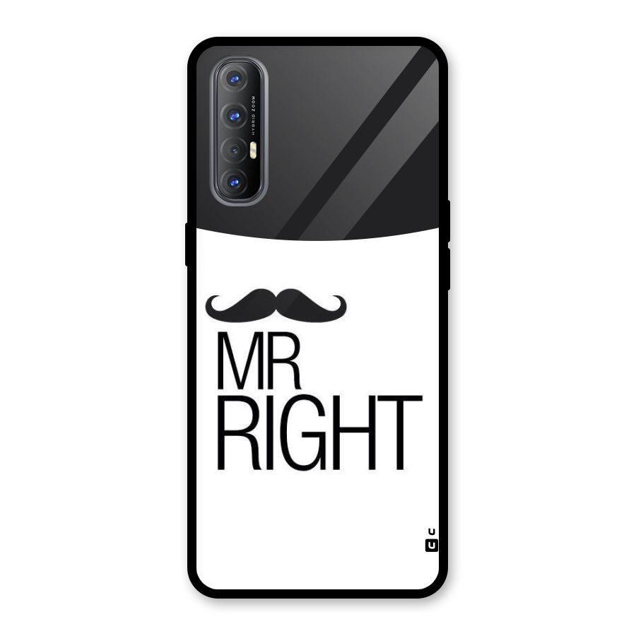 Mr. Right Moustache Glass Back Case for Oppo Reno3 Pro