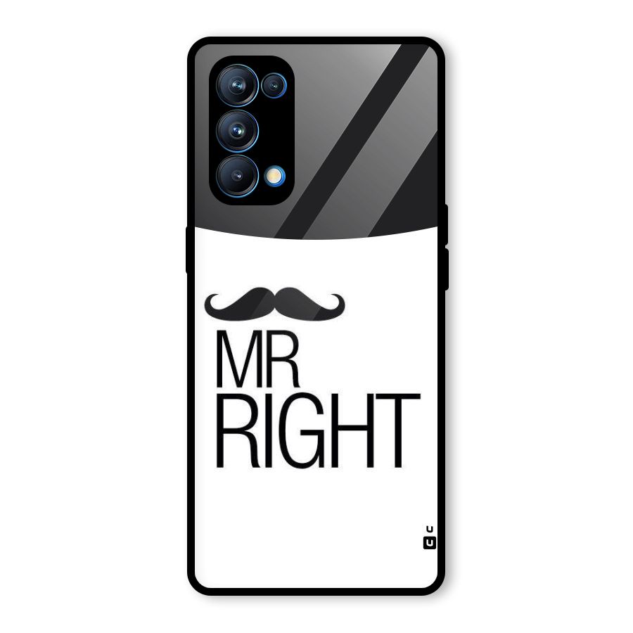 Mr. Right Moustache Glass Back Case for Oppo Reno5 Pro 5G
