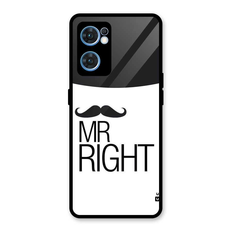 Mr. Right Moustache Glass Back Case for Oppo Reno7 5G