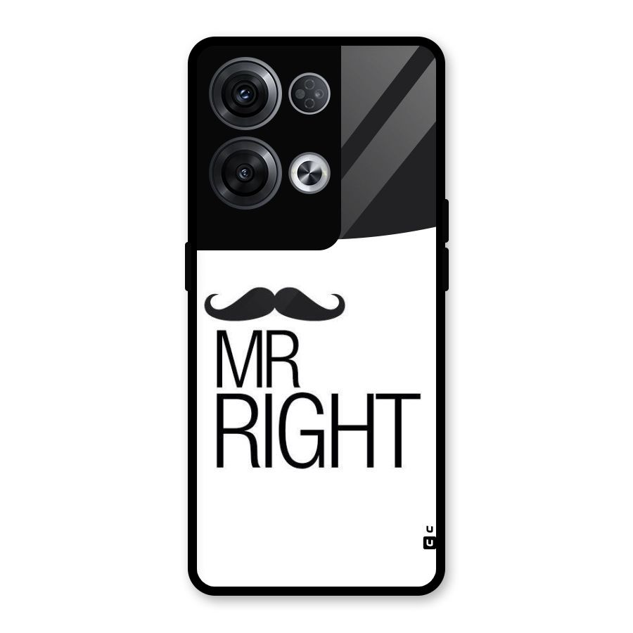Mr. Right Moustache Glass Back Case for Oppo Reno8 Pro 5G