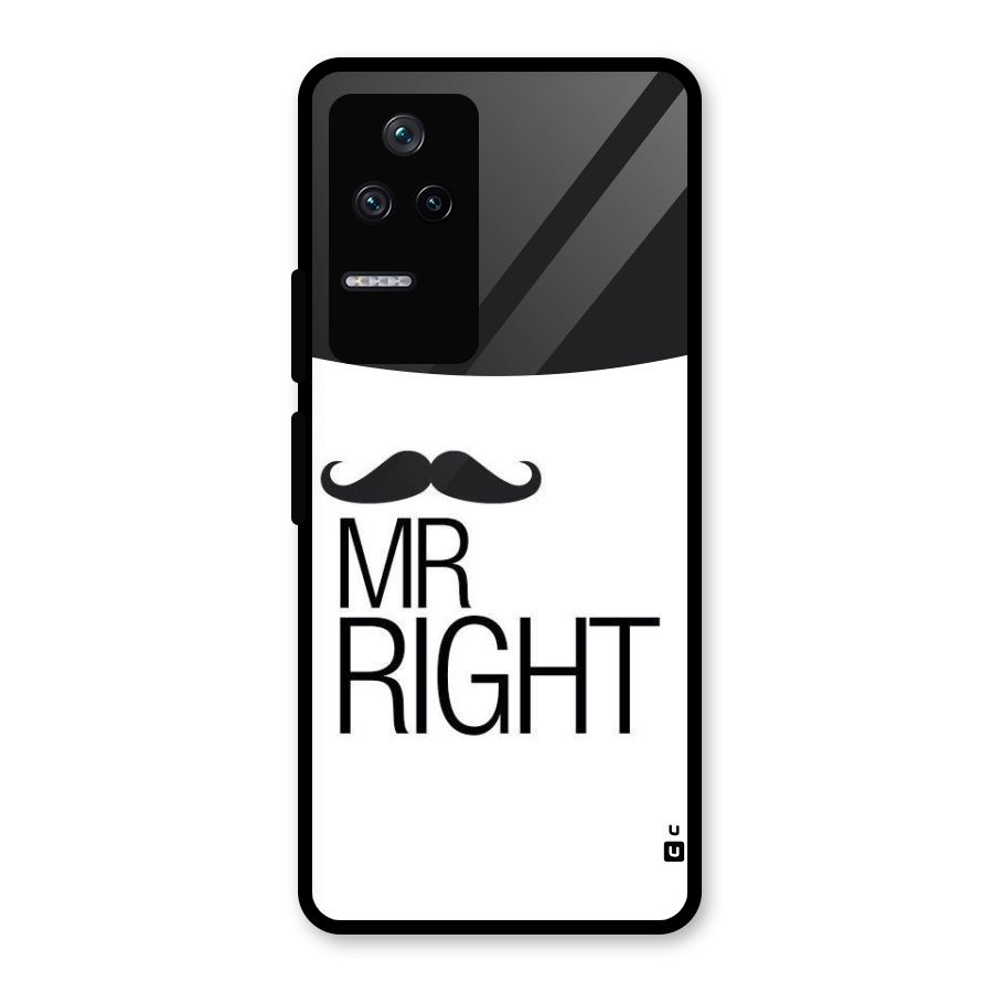Mr. Right Moustache Glass Back Case for Poco F4 5G
