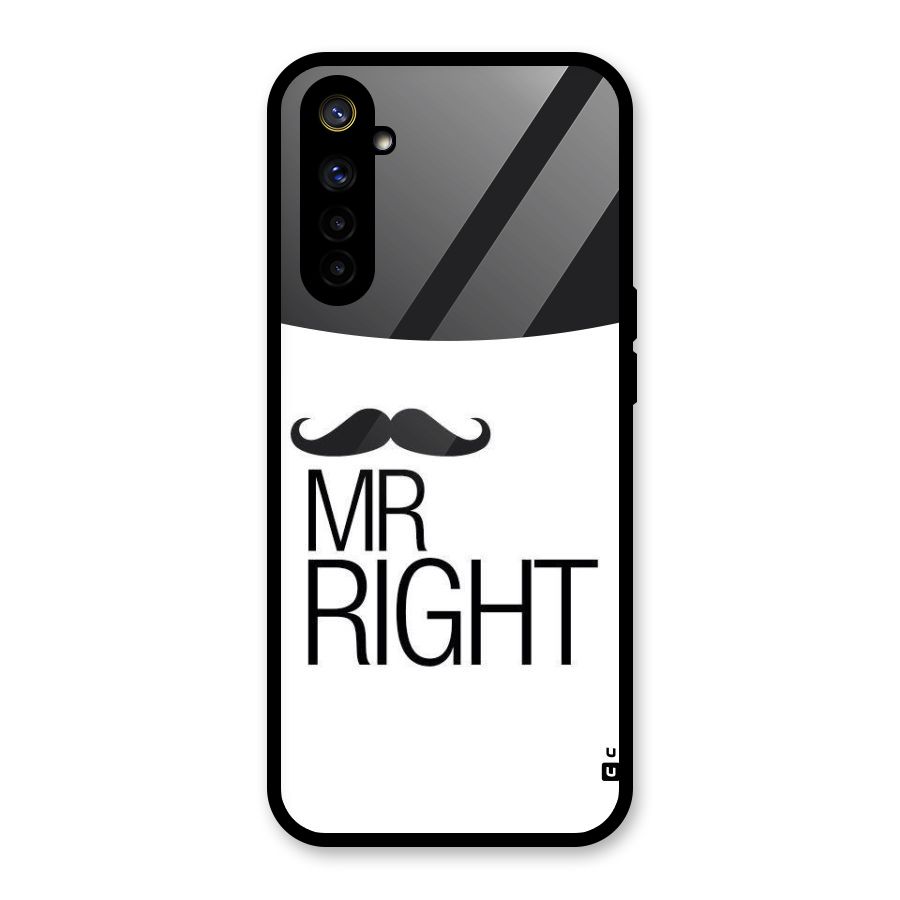 Mr. Right Moustache Glass Back Case for Realme 6
