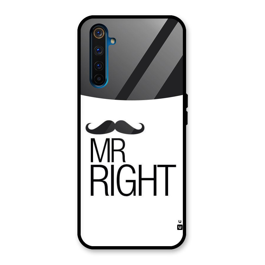 Mr. Right Moustache Glass Back Case for Realme 6 Pro